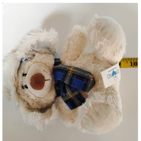 🎄 ❄️Plush Winter Teddy Bear 🧸 Blue Plaid Hat & Scarf ✨ 8" Holiday Decor - Picture 6 of 10